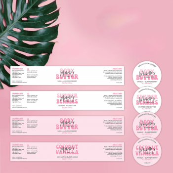 Cosmetic Jar Rectangle Labels