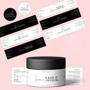 Cosmetic Jar Rectangle Labels