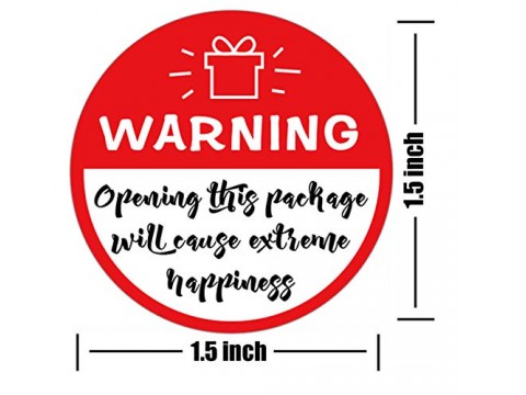 Round funny warning labels
