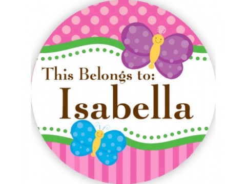Round name stickers