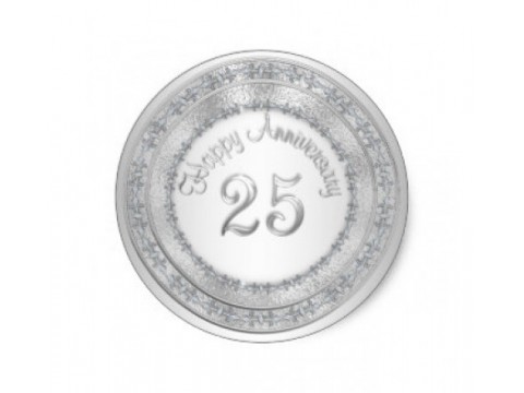 Round silver labels